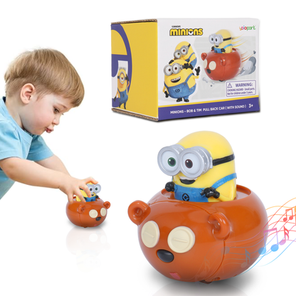 YOLOPARK Minions Toys, Pull Back Cars with Music - W