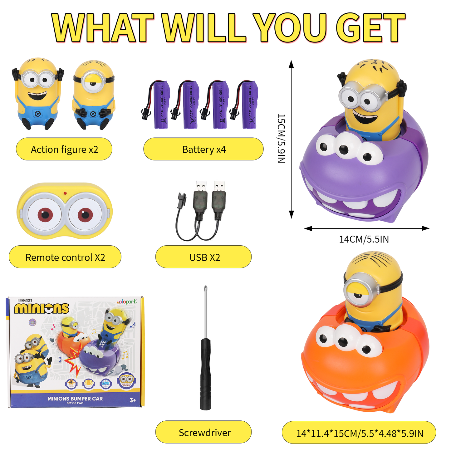 YOLOPARK Minions Remote Control Car - W